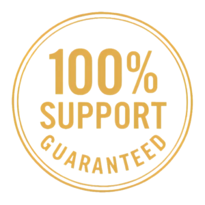 MemoClear 100% follow-up and full customer support guarantee badge